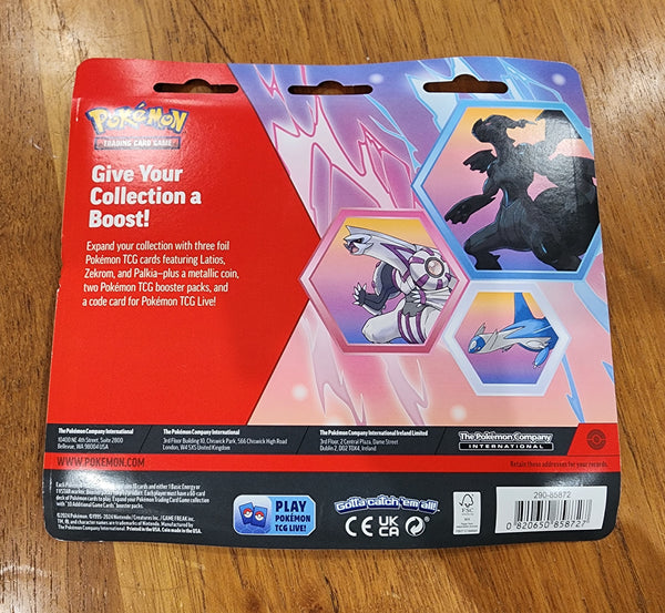 Pokemon TCG Enhanced 2 Pack Blister Latios, Zekrom, Palkia Cosmos Holo Exclusive