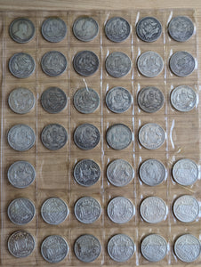 Australia 1910-63 Complete Set of 2/- Florin Silver Coins. Very Good to Extremely Fine Condition.