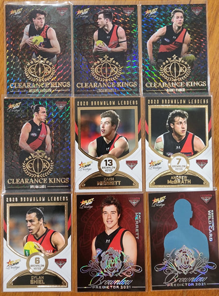 2021 AFL SELECT PRESTIGE CLEARANCE KINGS 2020 BROWNLOW LEADERS BROWNLOW PREDICTOR CARDS ESSENDON BOMBERS