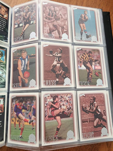 1996 AFL Hall Of Fame Platinum Set Inc Triple Brownlow Signature card (Dick Reynolds, Ian Stewart, Bob Skilton)