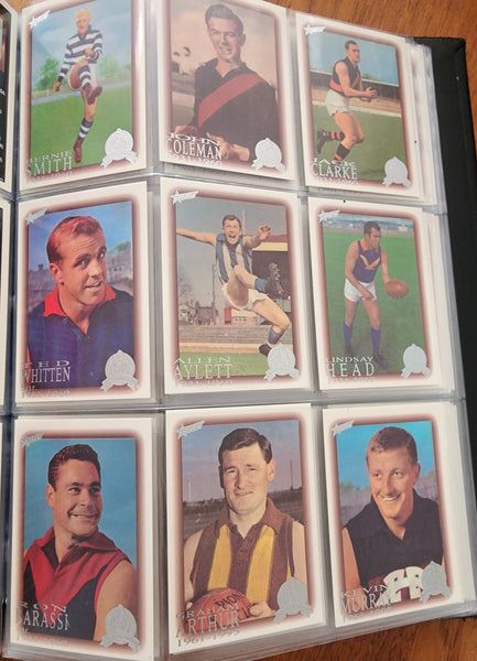 1996 AFL Hall Of Fame Platinum Set Inc Triple Brownlow Signature card (Dick Reynolds, Ian Stewart, Bob Skilton)