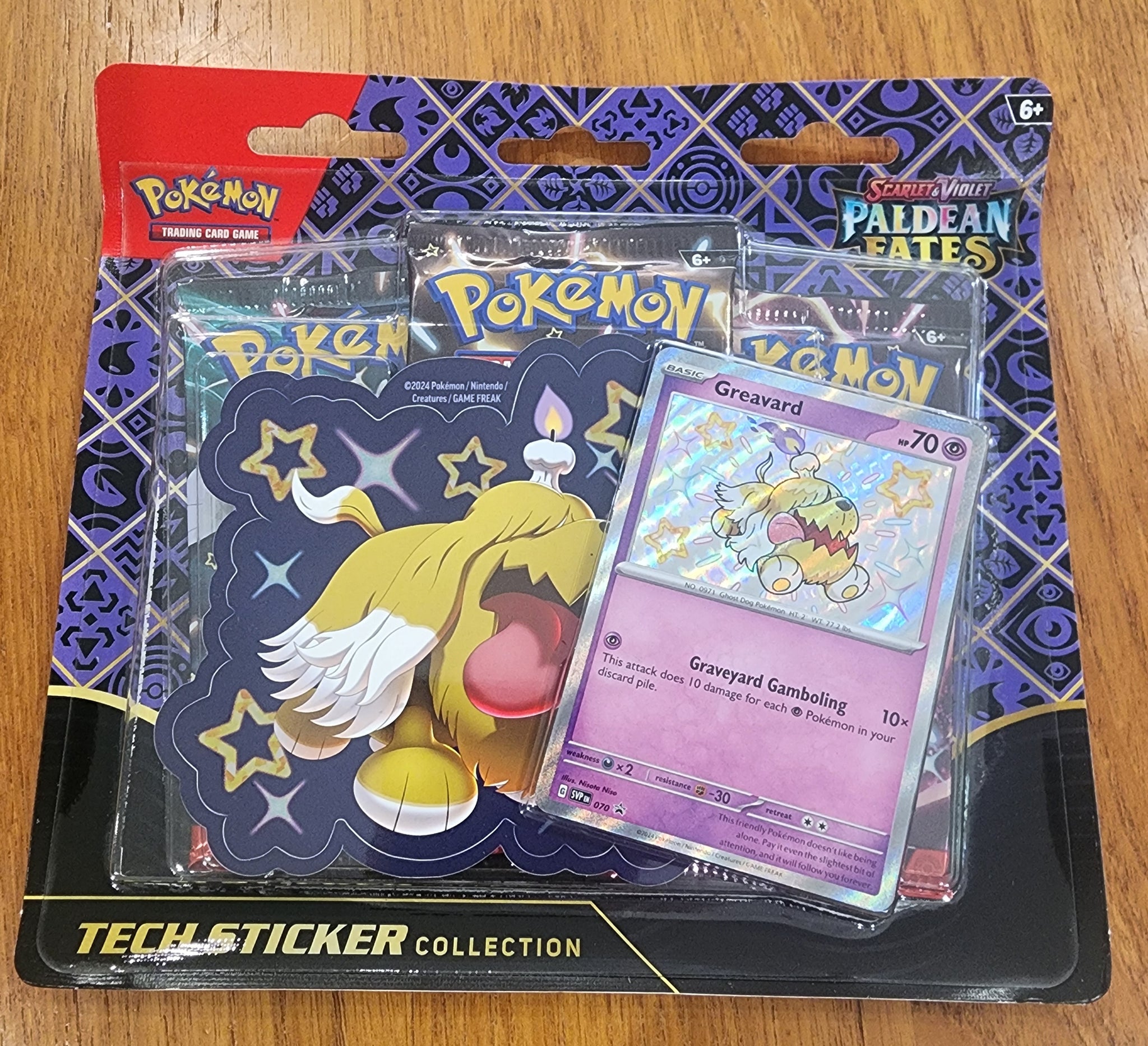 Pokemon Paldean Fates Tech Sticker Collection 3 Booster Pack Blister- Fidough