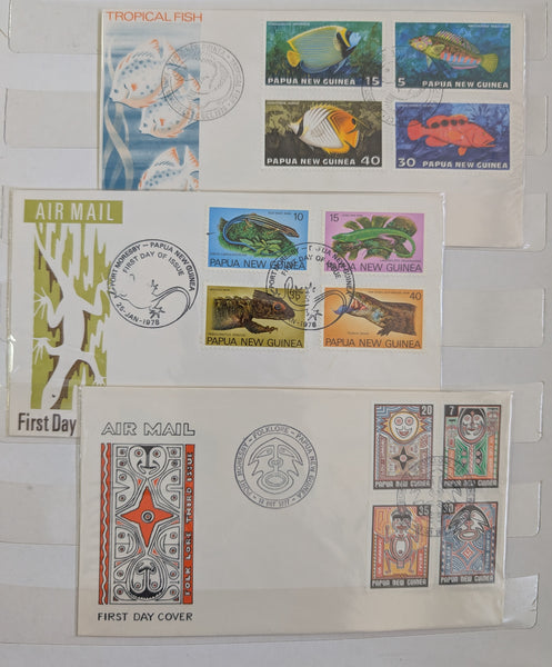 Papua New Guinea 1960-1984, Collection of 71 Different Covers with beautiful sets of stamps