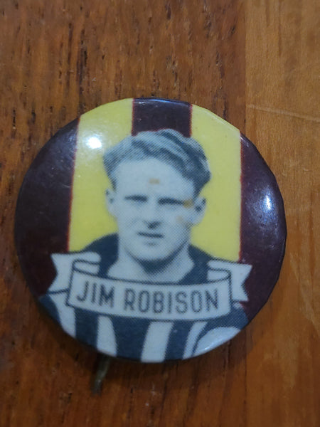 1950s Argus Football Badge - Hawthorn Jim Robison