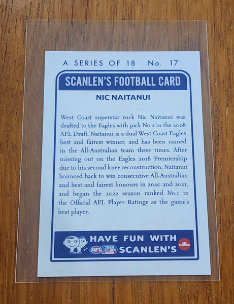2023 AFL TEAMCOACH 60TH ANNIVERSARY 1963 SCANLENS NIC NAITANUI WEST COAST EAGLES