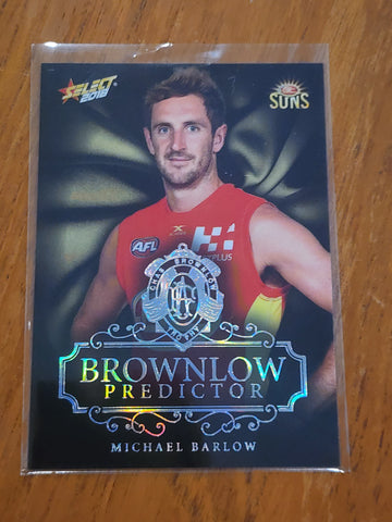 2018 AFL Select Platinum Brownlow Medal Predictor Michael Barlow Gold Coast BPP57 047/50