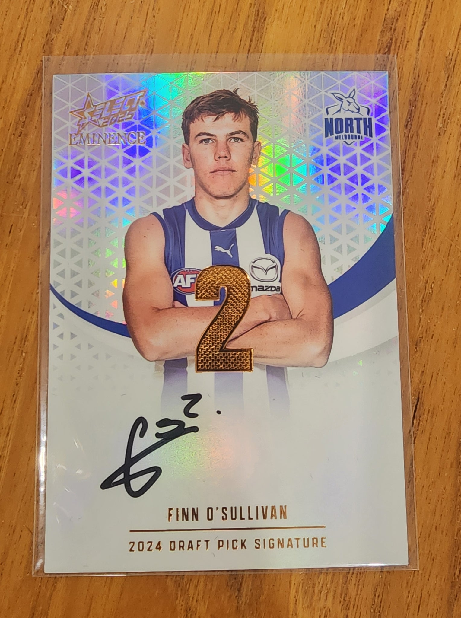 2025 AFL Select Eminence 2024 Draft Pick Signature Copper Finn O'Sullivan Nth Melbourne DPSC2 018/195