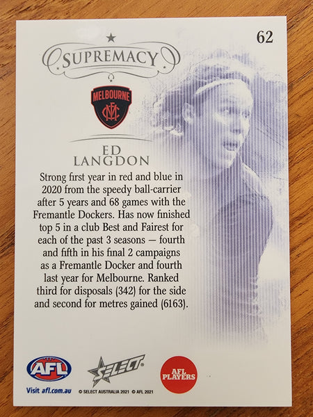 2021 AFL Select Supremacy Ed Langdon Melbourne 88/135