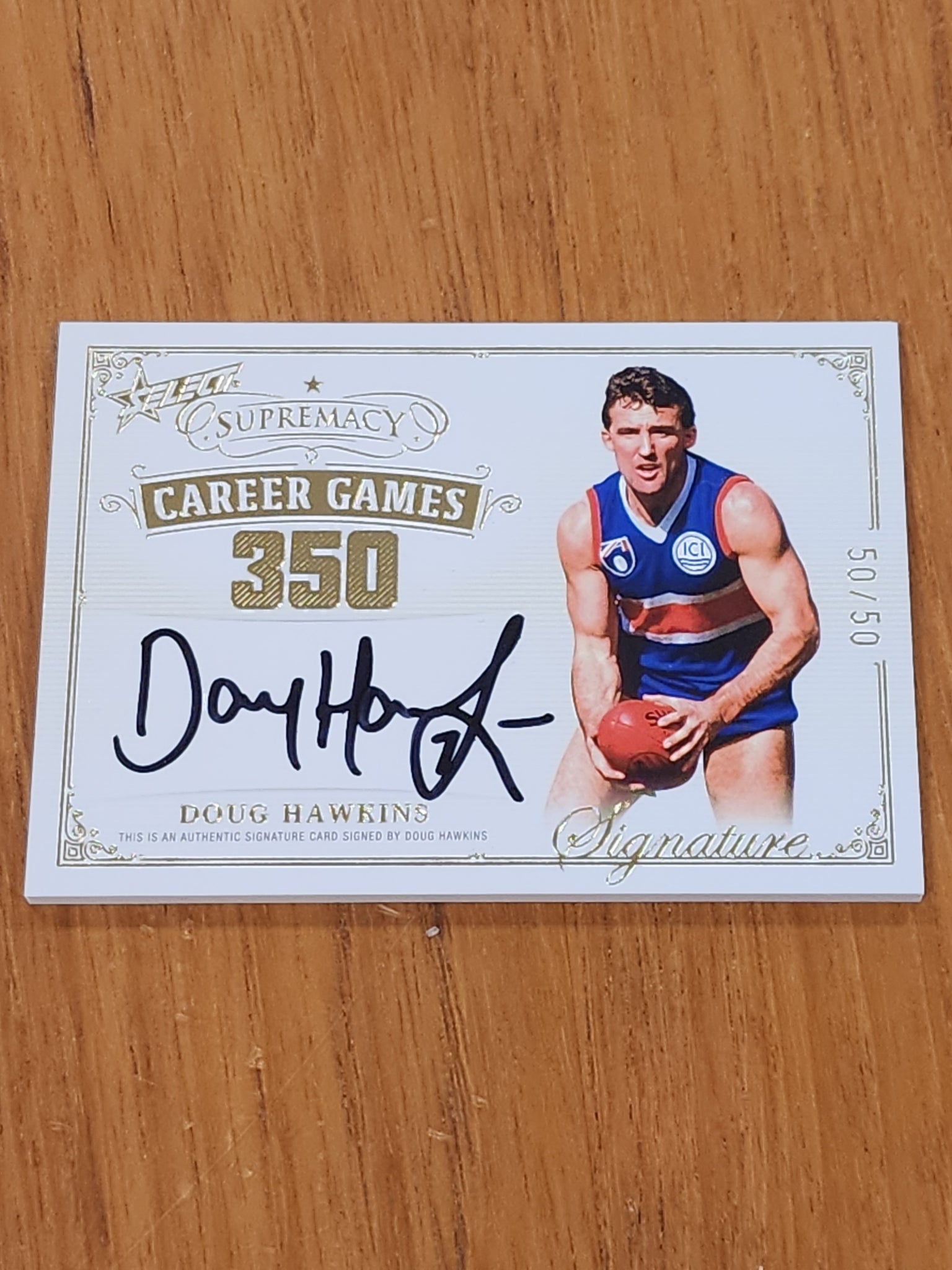 2024 AFL Select Supremacy Career Games 350 Doug Hawkins Signature 50/50