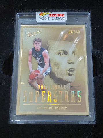 2024 AFL Select Brillance Superstars Gold Sam Walsh Carlton 26/35 SS8