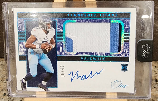 2022 Panini One - Rookie Patch Autographs NFL #25 Malik Willis Titans card LOW 8/49