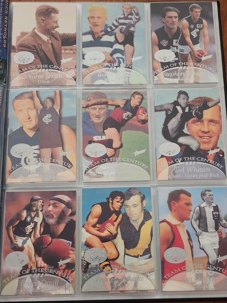 1996 AFL Hall Of Fame Platinum Set Inc Triple Brownlow Signature card (Dick Reynolds, Ian Stewart, Bob Skilton)