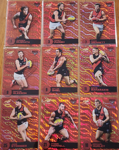 2021 AFL SELECT PRESTIGE RED PARALLEL ESSENDON BOMBERS FULL SET 38 - 46