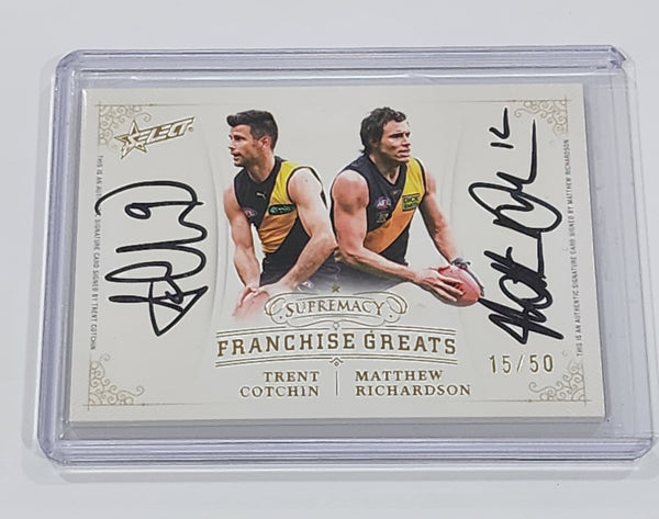 2024 AFL Select Supremacy Signatures Trent Cochin Matthew Richardson Richmond Franchise Greats 15/50 FGDS14