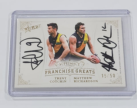 2024 AFL Select Supremacy Signatures Trent Cochin Matthew Richardson Richmond Franchise Greats 15/50 FGDS14
