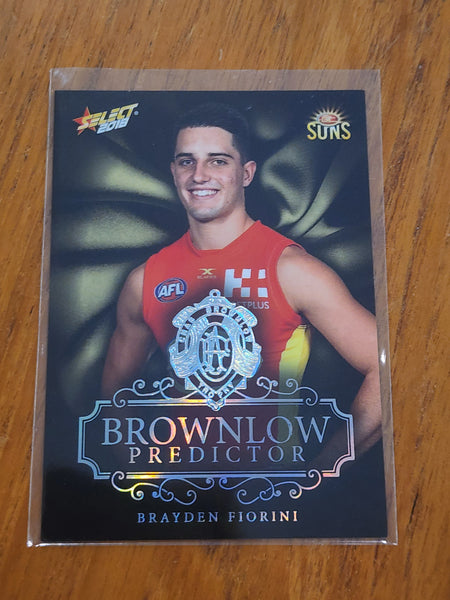 2018 AFL Select Platinum Brownlow Medal Predictor Braydon Fiorini Gold Coast Suns BPP58 024/50