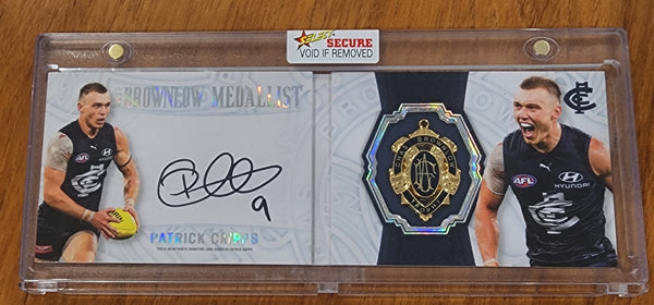 2022 AFL Select Prestige Brownlow Predictor Wild Card And Signed  Booklet Platinum Patrick Cripps Carlton 43/60