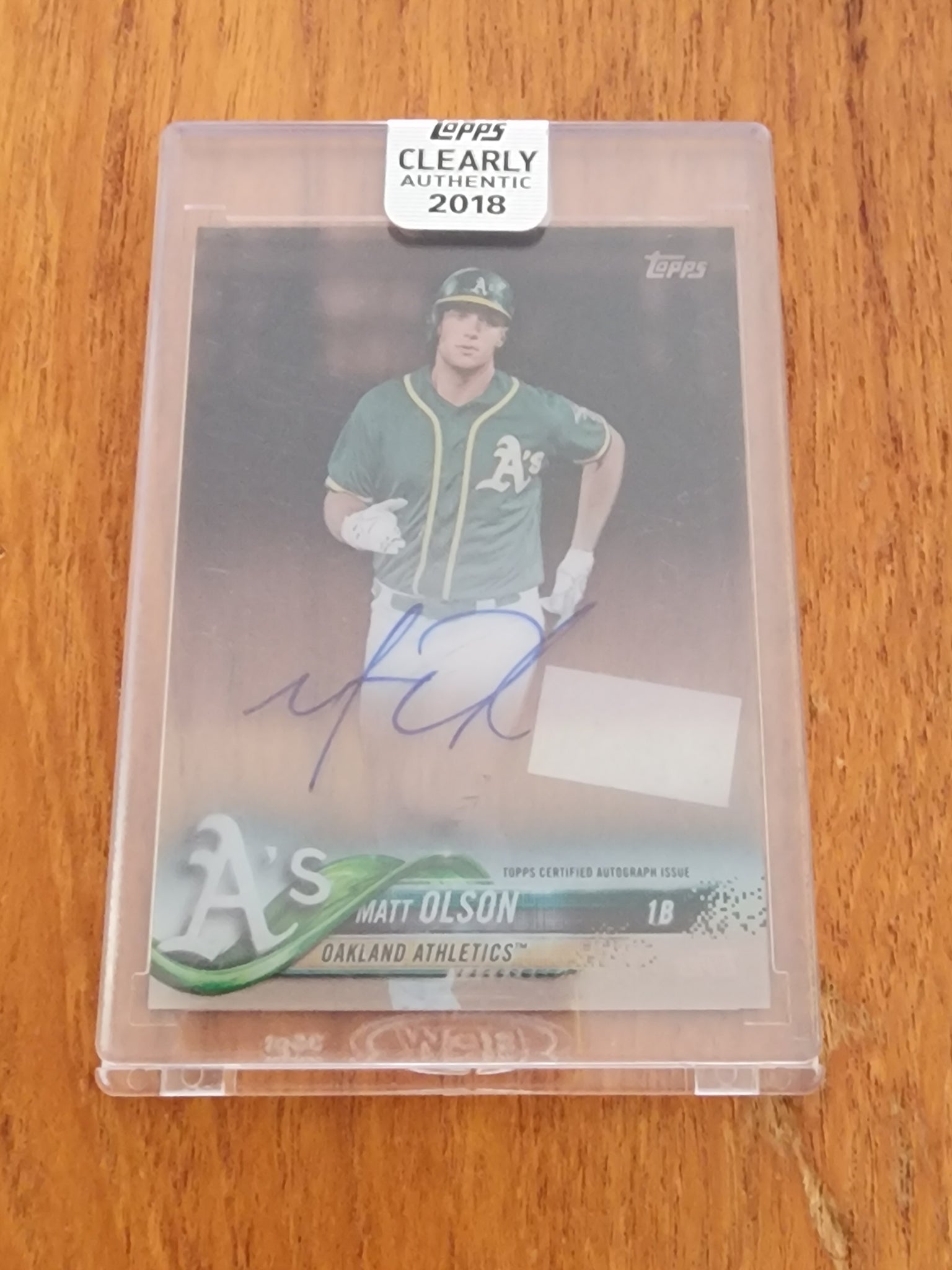 2018 Topps Clearly Authentic Matt Olsen Autograph Baseball Card