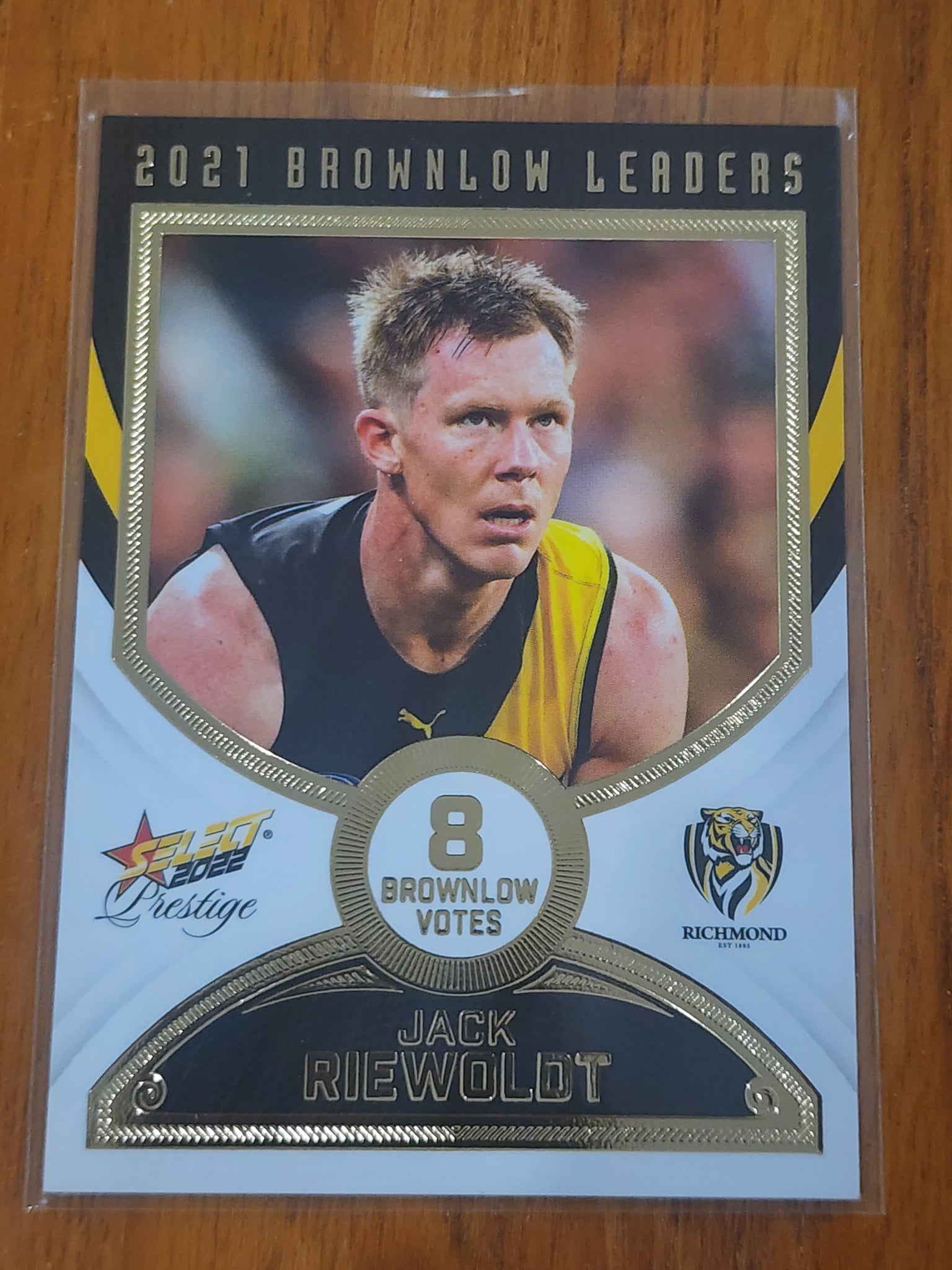 2022 AFL Select Prestige 2021 Brownlow Leaders Jack Riewoldt Richmond 66/80