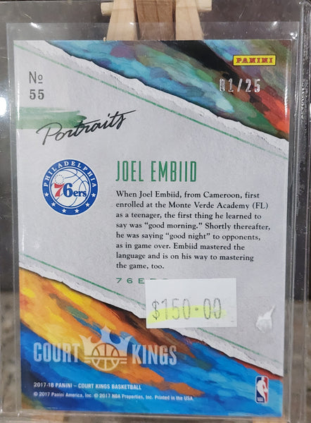 2017-18 PANINI - COURT KINGS NBA  BASKETBALL Joel Embiid #55 Portraits card LOW 1/25