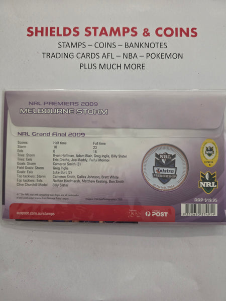 2009 NRL Premiers Melbourne Storm Medallion & Stamp PNC