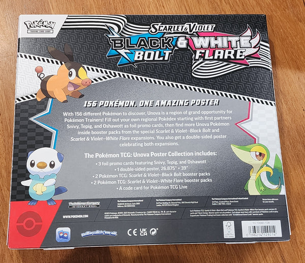 Pokémon TCG: Black Bolt & White Flare Unova Poster Collection - Factory Sealed