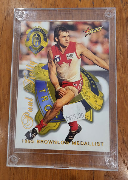 1996 SELECT JUMBO CASE CARD- PAUL KELLY BROWNLOW MEDALLIST 182/200  SWANS