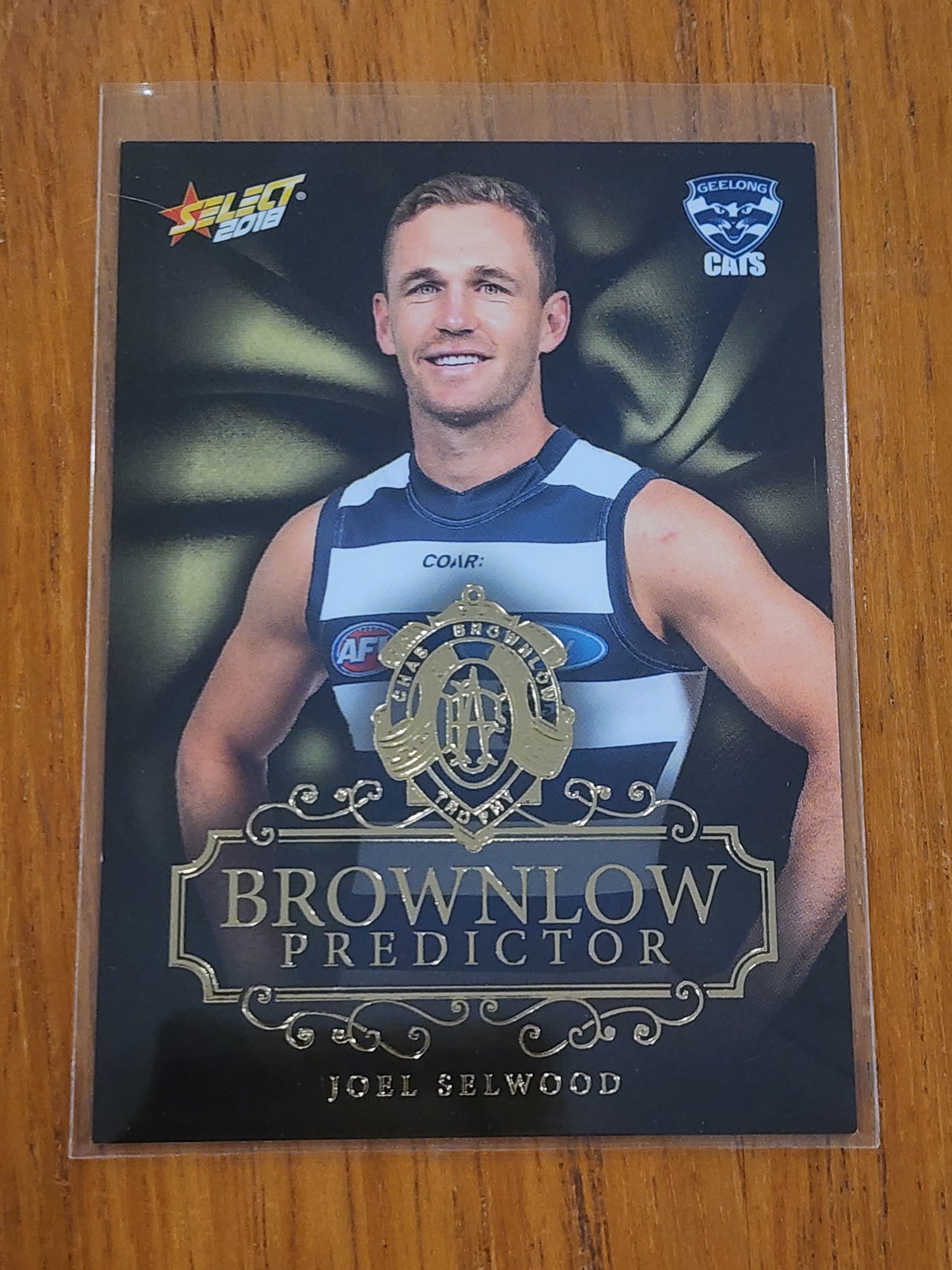 2018 AFL Select Gold Brownlow Predictor Joel Selwood Geelong LOW 001/250 BPG53