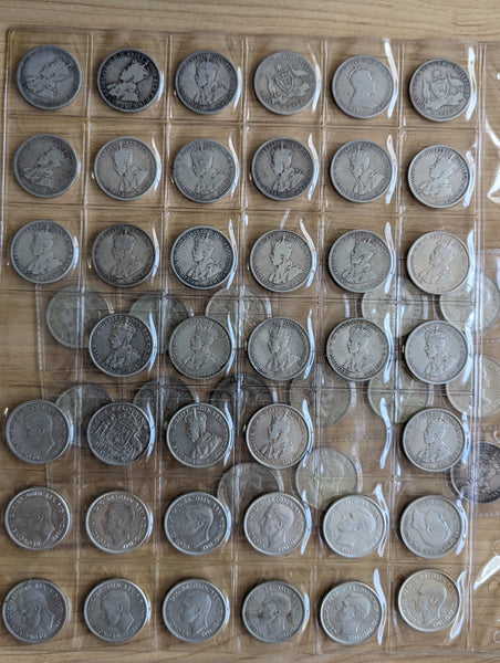 Australia 1910-63 Complete Set of 2/- Florin Silver Coins. Very Good to Extremely Fine Condition.