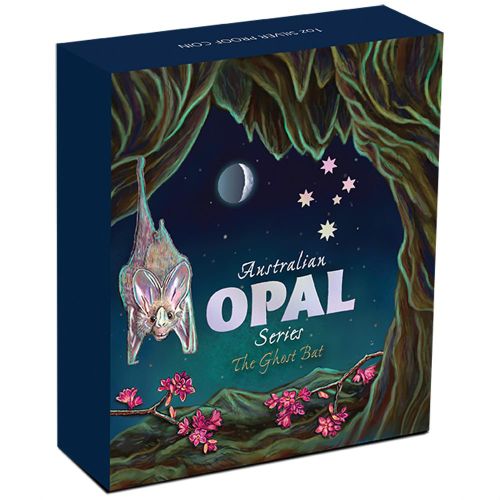 Australia 2015 Perth Mint Opal Series The Ghost Bat 1oz 999 Silver Proof Coin Box Cert
