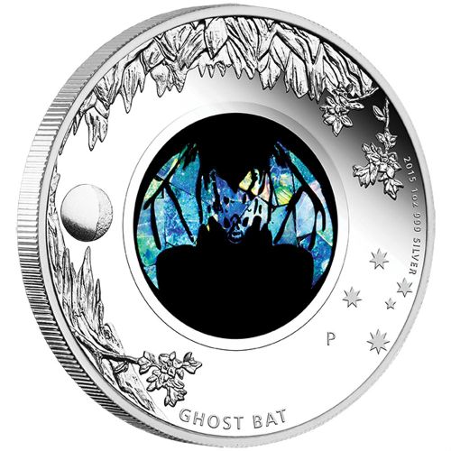Australia 2015 Perth Mint Opal Series The Ghost Bat 1oz 999 Silver Proof Coin Box Cert