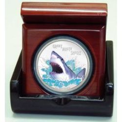 Tuvalu 2007 $1 Deadly and Dangerous Australian Great White Shark 1oz 999 Silver Proof Coin Box Cert