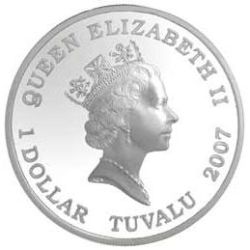 Tuvalu 2007 $1 Deadly and Dangerous Australian Great White Shark 1oz 999 Silver Proof Coin Box Cert