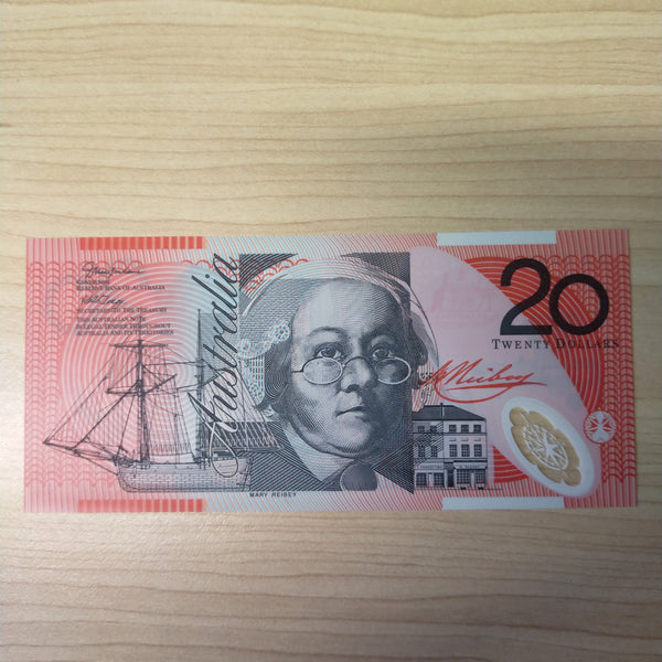 R420bF Australian $20 First Prefix Macfarlane Henry Uncirculated Banknote AA03