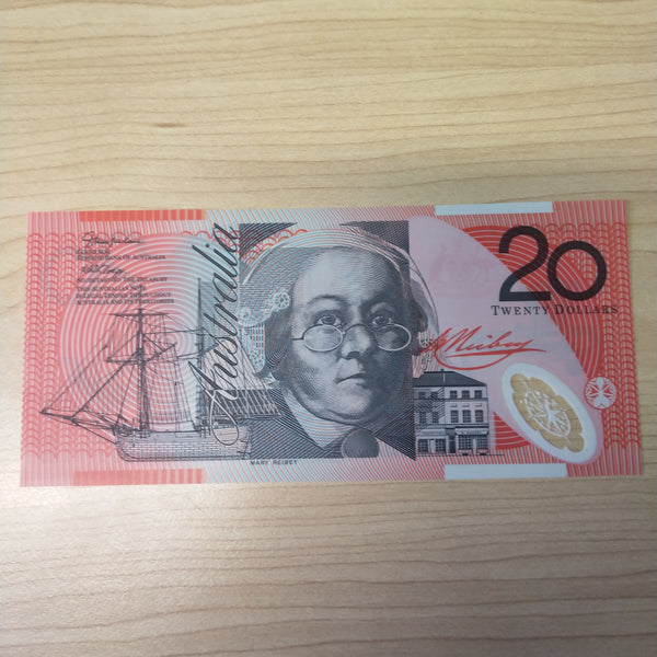 R420bL Australian $20 Last Prefix Macfarlane Henry Uncirculated Banknote DA03