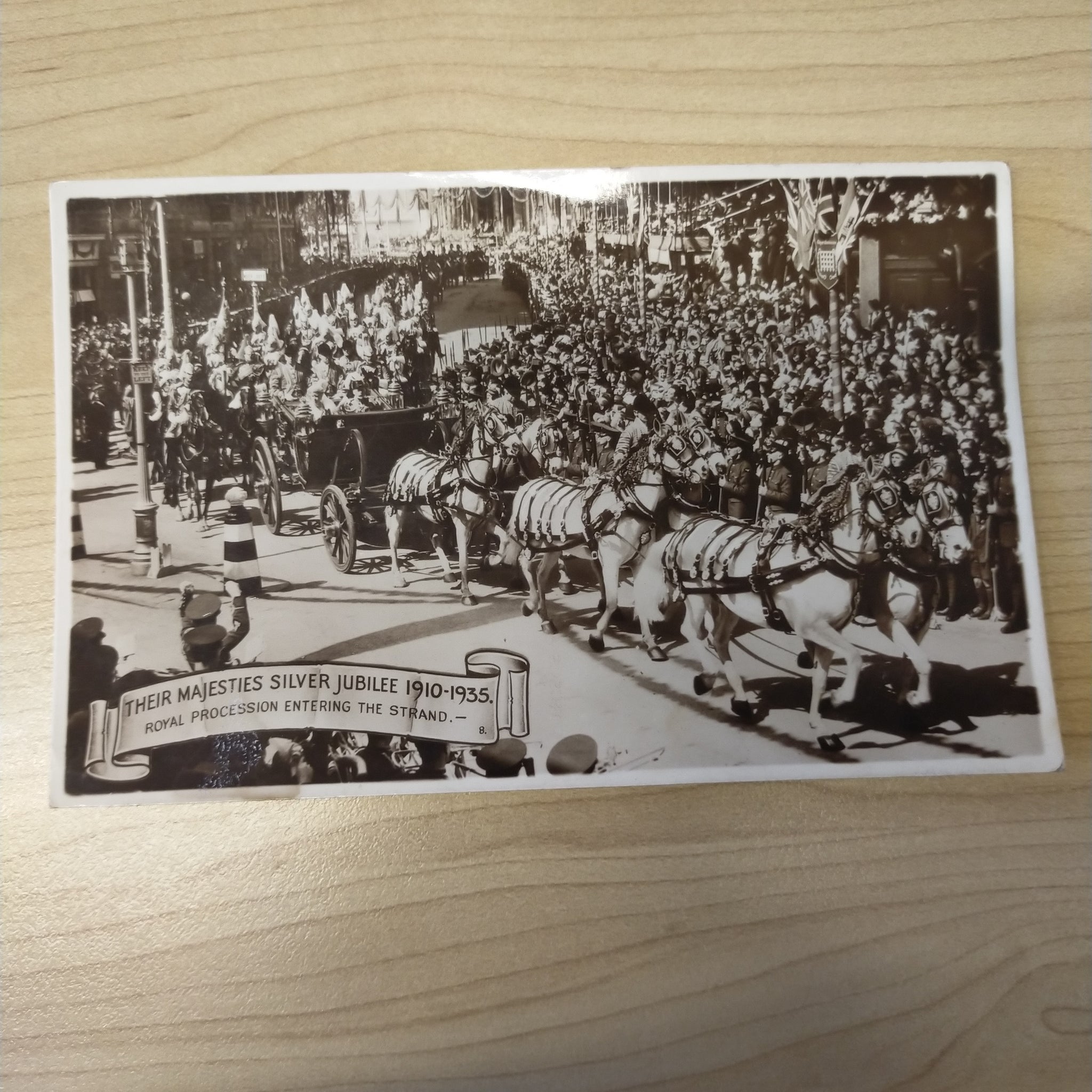 GB Great Britain 1935 Photo Postcard Their Majesties Silver Jubilee Entering The Strand