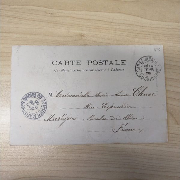 French Indo-China Vietnam 1906 Postcard Woman Cochinchine Postmark - To France