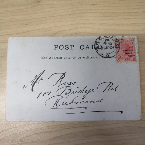 Australia Victoria 1904 Gold Digging on Ovens River Geelong Postmark Postcard