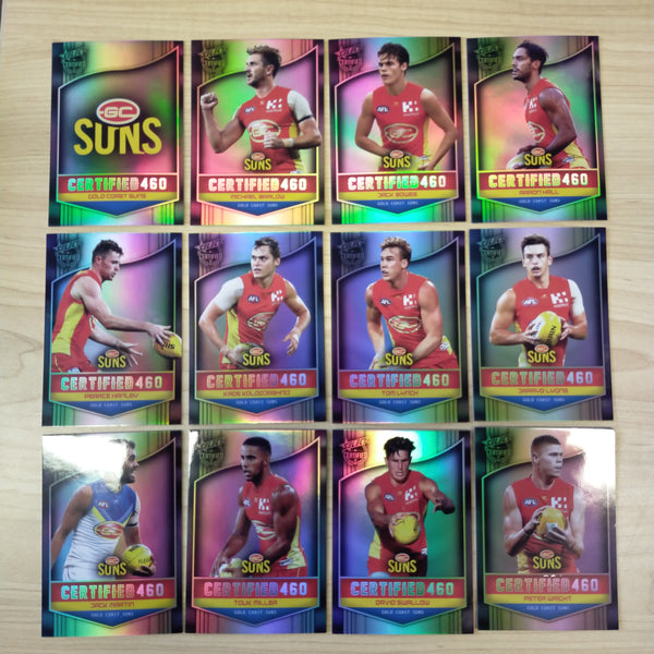 2017 Select Certified 460 Gold Coast Suns Team Set of 12 Football Cards