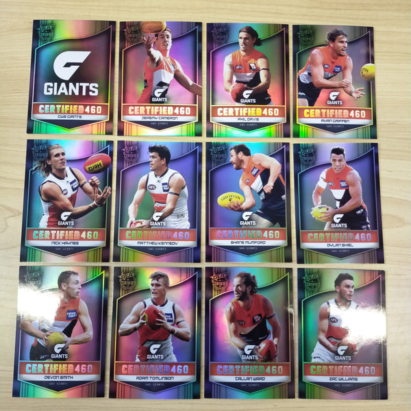 2017 Select Certified 460 GWS Giants Team Set of 12 Football Cards