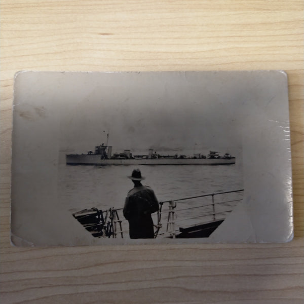 WWI Australian Destroyer Lance Leaving Plymouth Harbour Photograph Postcard