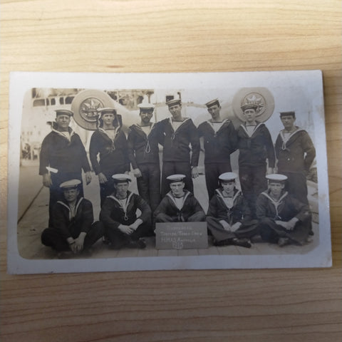 Australia 1915 WWI Submerged Torpedo Tubes Crew H.M.A.S. Australia Photo Postcard