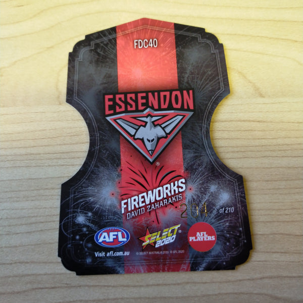 2020 Select Fireworks David Zaharakis Essendon No.204/210