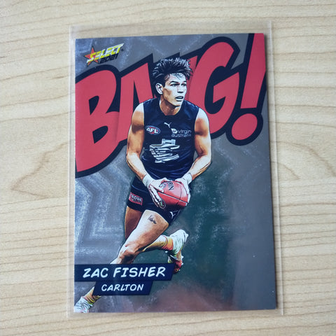 2021 AFL Select Footy Stars Bang Card Zac Fisher Carlton No.178/210