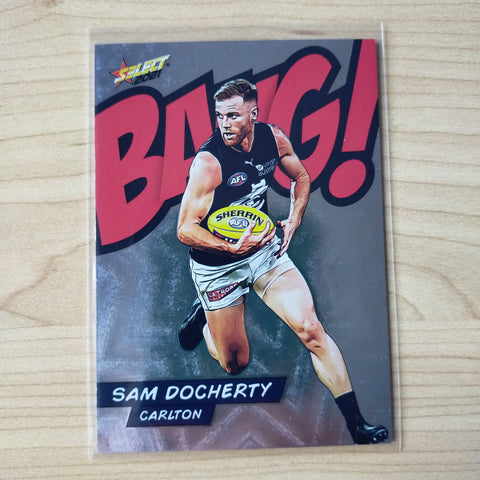 2021 AFL Select Footy Stars Bang Card Sam Docherty Carlton No.200/210