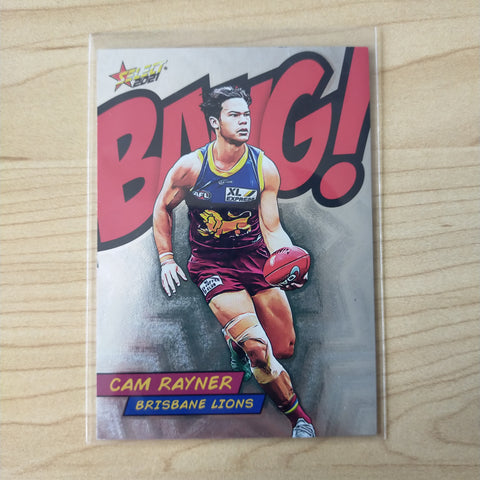 2021 AFL Select Footy Stars Bang Card Cam Rayner Brisbane No.180/210