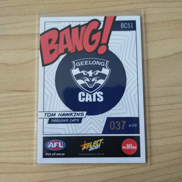 2021 AFL Select Footy Stars Bang Card Tom Hawkins Geelong No.037/210