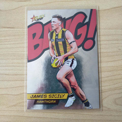2021 AFL Select Footy Stars Bang Card James Sicily Hawthorn No.104/210