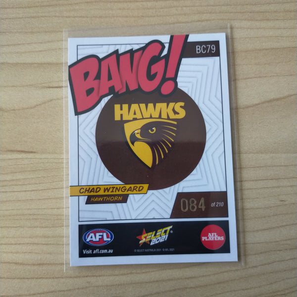 2021 AFL Select Footy Stars Bang Card Chad Wingard Hawthorn No.084/210