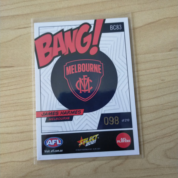 2021 AFL Select Footy Stars Bang Card James Harmes Melbourne No.098/210